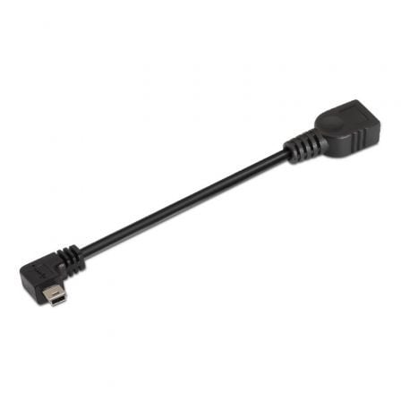 Cable USB 2.0 Aisens A101-0034/ MiniUSB Macho - USB Hembra/ Hasta 2.5W/ 60Mbps/ 15cm/ Negro