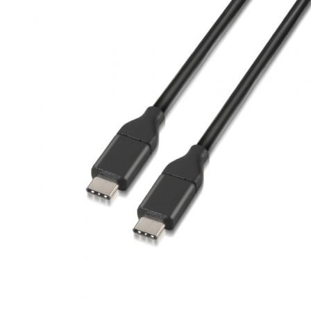 Cable USB 3.1 Tipo-C Aisens A107-0061/ USB Tipo-C Macho - USB Tipo-C Macho/ Hasta 27W/ 625Mbps/ 1m/ Negro