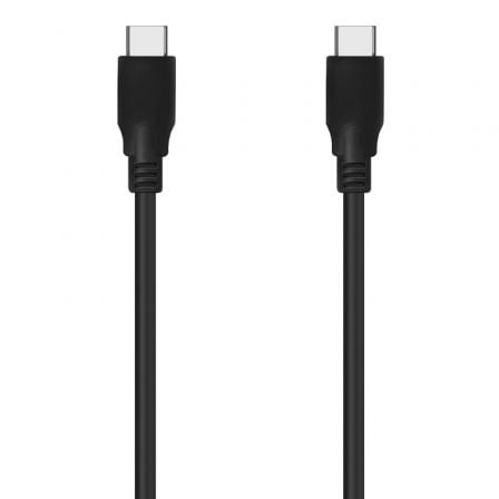 Cable USB 3.2 Tipo-C Aisens A107-0702 20GBPS 5A 100W/ USB Tipo-C Macho - USB Tipo-C Macho/ Hasta 100W/ 2500Mbps/ 1m/ Negro