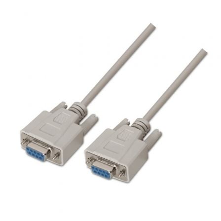 Cable Serie NULL Modem Aisens A112-0067/ DB9 Hembra - DB9 Hembra/ Hasta 0.15W/ 1.6Mbps/ 1.8m/ Beige