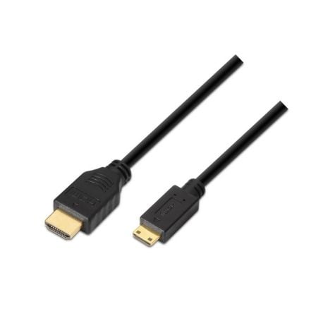 Cable HDMI Aisens A119-0115/ HDMI Macho - Mini HDMI Macho/ Hasta 10W/ 720Mbps/ 3m/ Negro