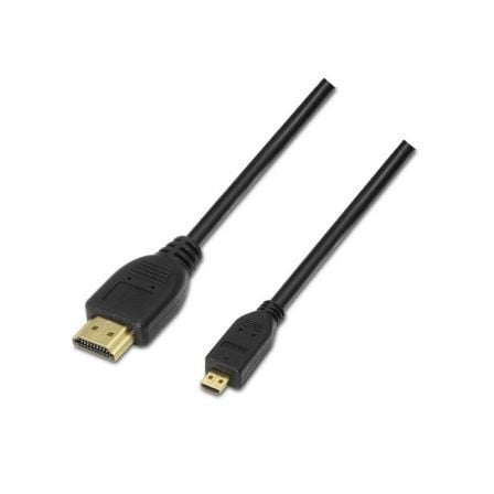 Cable Micro HDMI Aisens A119-0117/ HDMI Macho - Micro HDMI Macho/ Hasta 10W/ 720Mbps/ 1.8m/ Negro