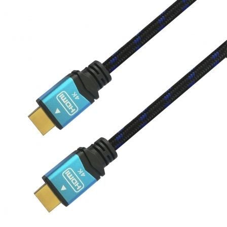 Cable HDMI 2.0 4K Aisens A120-0355/ HDMI Macho - HDMI Macho/ Hasta 10W/ 2250Mbps/ 50cm/ Negro y Azul