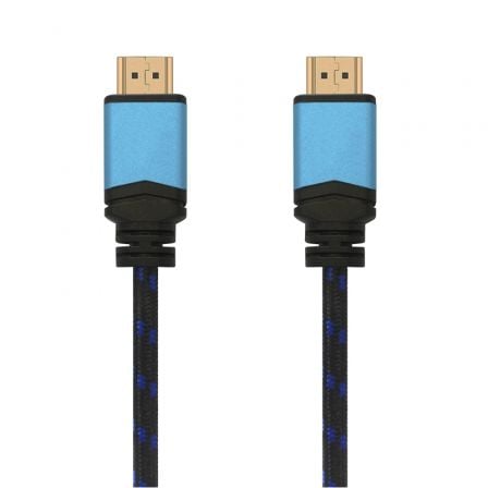 Cable HDMI 2.0 4K Aisens A120-0356 V2/ HDMI Macho - HDMI Macho/ Hasta 10W/ 2250Mbps/ 1m/ Negro/ Azul