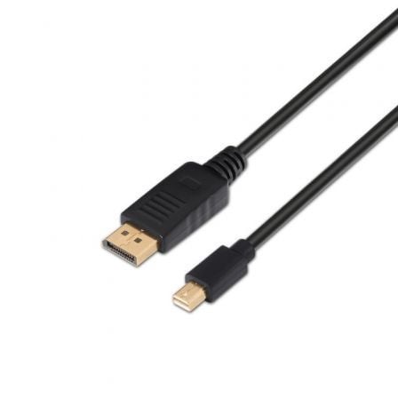 Cable Conversor Aisens A124-0132/ DisplayPort Macho - Mini DisplayPort Macho/ Hasta 5W/ 2300Mbps/ 3m/ Negro