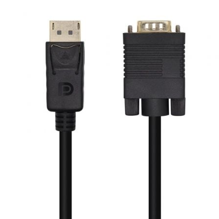 Cable Conversor Aisens A125-0462/ DisplayPort Macho - VGA Macho/ Hasta 5W/ 2300Mbps/ 3m/ Negro