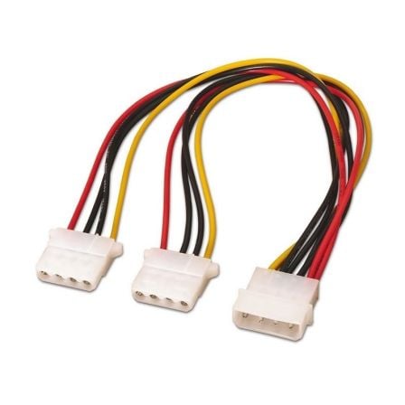 Cable Duplicador de Alimentación Aisens A131-0164/ 2x Molex 4 PIN Macho - 4 PIN Hembra/ Hasta 54W/ 20cm