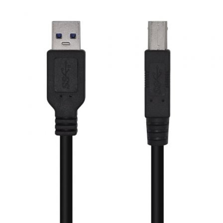 Cable USB 3.0 Impresora Aisens A105-0444/ USB Tipo-B Macho - USB Macho/ 2m/ Negro