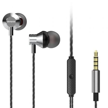 Auriculares Intrauditivos Aiwa ESTM-50SL/ con Micrófono/ Jack 3.5/ Plata