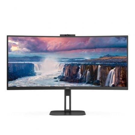 Monitor Profesional Curvo Ultrapanorámico AOC CU34V5CW/BK 34'/ UWQHD/ Multimedia/ Negro