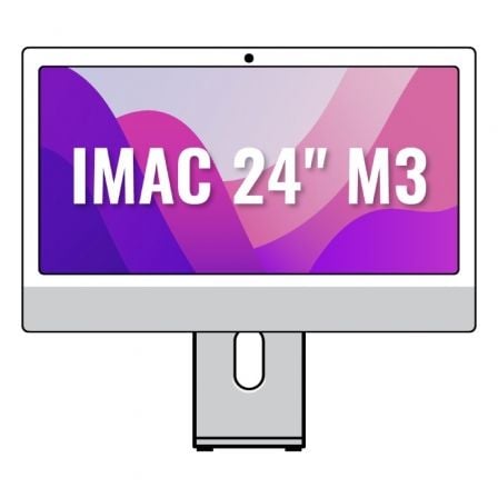 Apple iMac 24' Retina 4,5K / M3 8-Core CPU/ 8Gb/ 512Gb SSD/ 10-Core GPU/ Plata