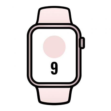 Apple Watch Series 9/ GPS/ 45mm/ Cellular/ Caja de Aluminio Rosa/ Correa Deportiva Rosa Claro M/L