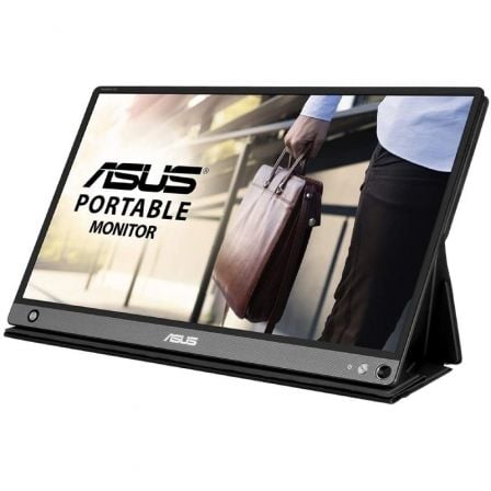 Monitor Portátil Táctil Asus ZenScreen Touch MB16AMT 15.6'/ Full HD/ Multimedia/ Plata y Negro