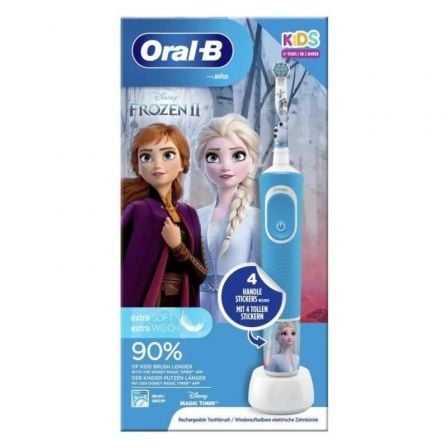 Cepillo Dental Braun Oral-B Vitality 100 Frozen/ Incluye 2 Cabezales de Repuesto y 4 Pegatinas