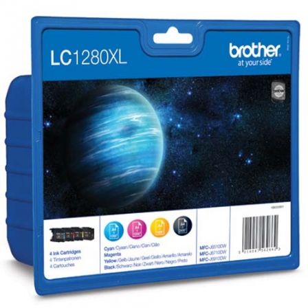 Cartucho de Tinta Original Brother LC-1280XL Alta Capacidad Multipack/ Cian/ Magenta/ Amarillo/ Negro