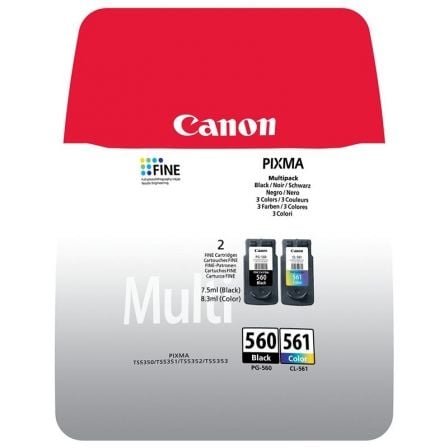 Cartucho de Tinta Original Canon PG-560 + CL-561 Multipack/ Negro/ Tricolor