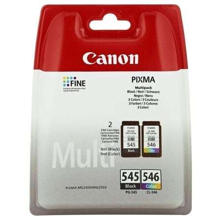 Cartucho de Tinta Original Canon PG-545 + CL-546 Multipack/ Negro/ Tricolor