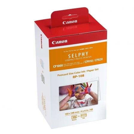 Cartucho de Tinta Original Canon RP-108 Multipack/ Tricolor + Papel Fotográfico