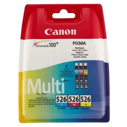 Cartucho de Tinta Original Canon CLI-526 Multipack/ Cian/ Magenta/ Amarillo