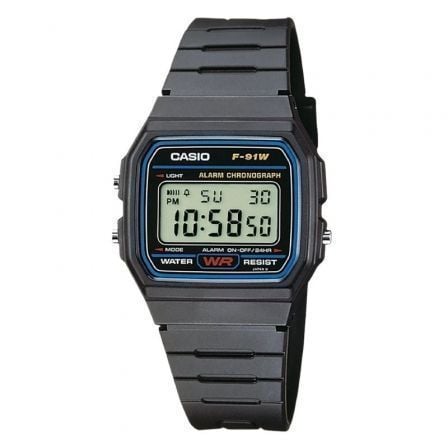 Reloj Digital Casio Collection Men F-91W-1YEG/ 38mm/ Negro