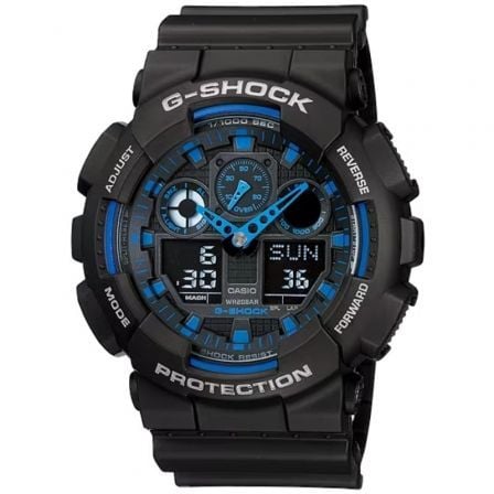 Reloj Analógico y Digital Casio G-Shock Trend GA-100-1A2ER/ 55mm/ Negro y Azul