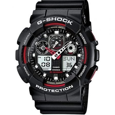 Reloj Analógico y Digital Casio G-Shock Trend GA-100-1A4ER/ 55mm/ Negro y Rojo