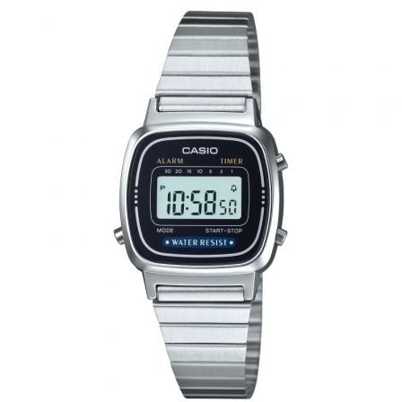 Reloj Digital Casio Vintage Mini LA670WEA-1EF/ 30mm/ Plata y Negro