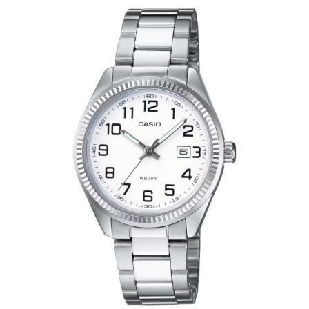 Reloj Analógico Casio Collection Women LTP-1302PD-7BVEG/ 34mm/ Plata y Blanco