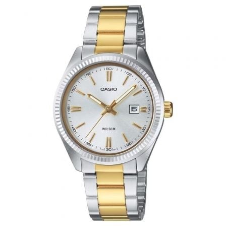 Reloj Analógico Casio Collection Women LTP-1302PSG-7AVEG/ 34mm/ Plata y Dorado