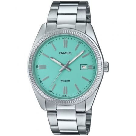 Reloj Analógico Casio Collection Men MTP-1302PD-2A2VEF/ 44mm/ Plata y Azul Claro