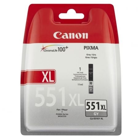 Cartucho de Tinta Original Canon CLI-551GY XL Alta Capacidad/ Gris