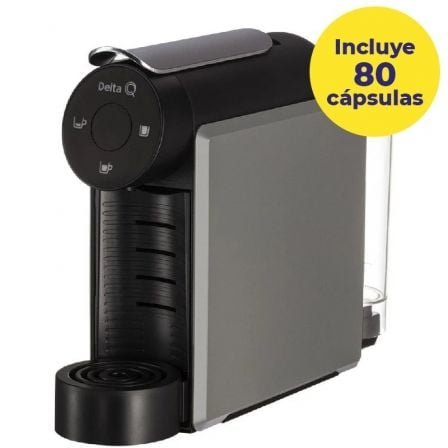 Cafetera de Cápsulas Delta Mini Qool/ Gris + 80 cápsulas QALIDUS