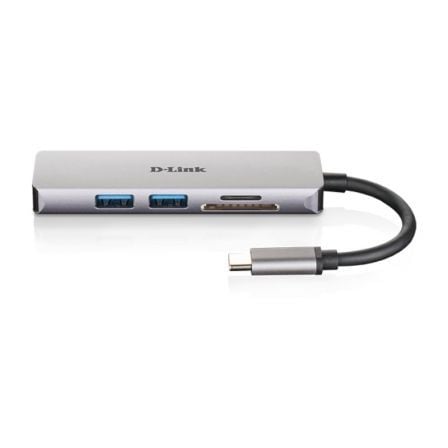 Docking USB Tipo-C D-Link DUB-M530/ 2xUSB/ 1xHDMI/ 1xLector Tarjetas SD/ Gris