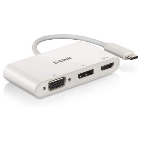 Conversor D-Link DUB-V310/ 1xHDMI/ 1xDisplayPort/ 1xVGA/ 15cm/ Blanco