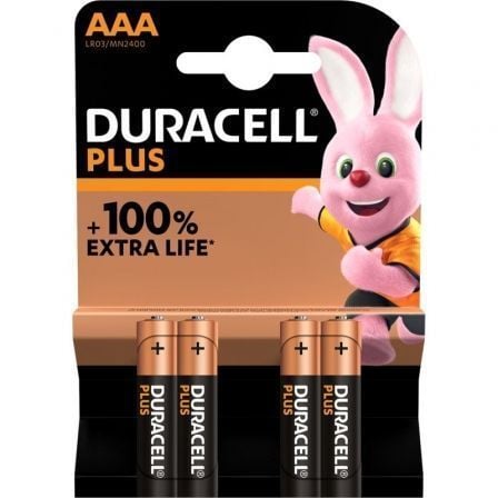 Pack de 4 Pilas AAA Duracell Plus MN2400/ 1.5V/ Alcalinas