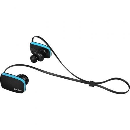 Auriculares Inalámbricos Deportivos Elbe ABT-038-DEP/ con Micrófono/ Bluetooth/ Azul y Negro