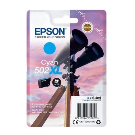 Cartucho de Tinta Original Epson nº502 XL Alta Capacidad/ Cian