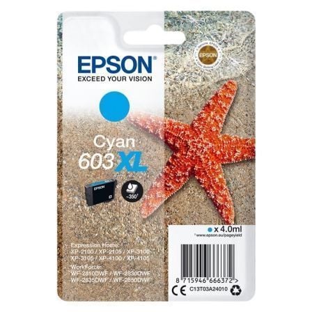 Cartucho de Tinta Original Epson nº603 XL Alta Capacidad/ Cian