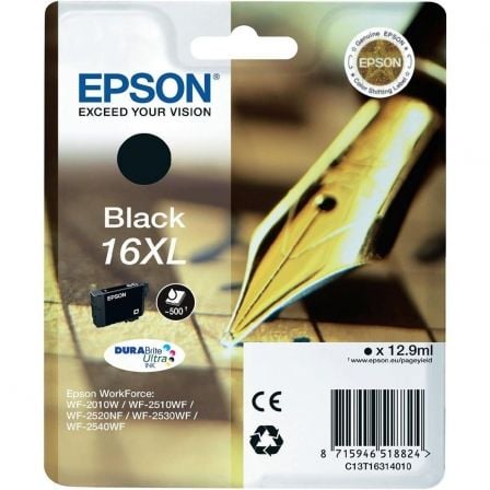 Cartucho de Tinta Original Epson nº16 XL Alta Capacidad/ Negro