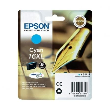 Cartucho de Tinta Original Epson nº16 XL Alta Capacidad/ Cian