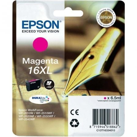 Cartucho de Tinta Original Epson nº16 XL Alta Capacidad/ Magenta