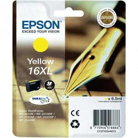 Cartucho de Tinta Original Epson nº16 XL Alta Capacidad/ Amarillo