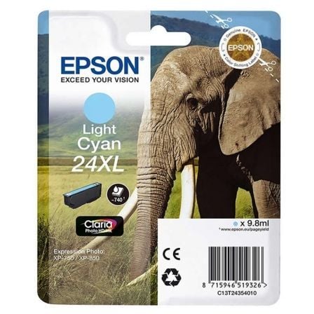 Cartucho de Tinta Original Epson nº24 XL Alta Capacidad/ Cian Claro