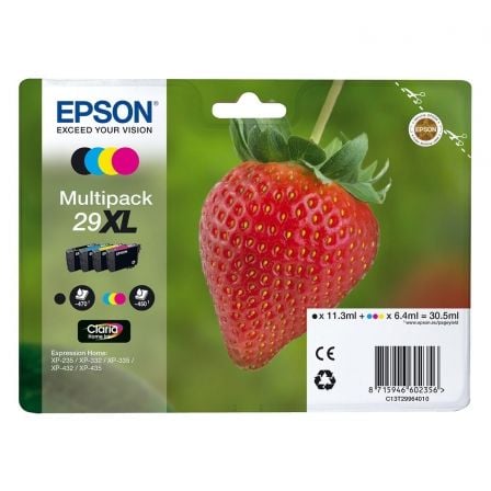 Cartucho de Tinta Original Epson nº29 XL Alta Capacidad Multipack/ Negro/ Cian/ Amarillo/ Magenta