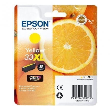 Cartucho de Tinta Original Epson nº33 XL Alta Capacidad/ Amarillo