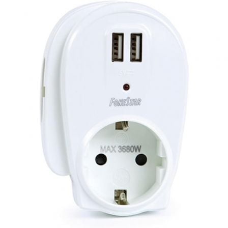 Cargador de Pared Fonestar AD-22U/ 2xUSB/ 1xSchuko