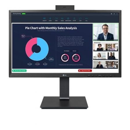 Monitor Profesional LG 24BP750C-B 23.8'/ Full HD/ Webcam/ Multimedia/ Negro