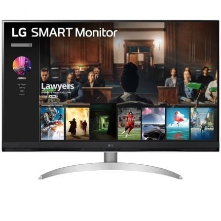 Smart Monitor LG 32SQ700S-W 31.5'/ 4K/ Smart TV/ Multimedia/ Plata y Blanco