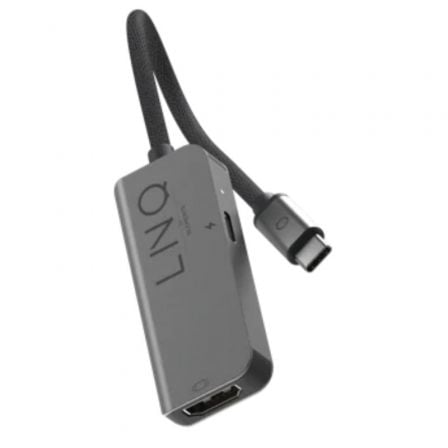 Docking USB Tipo-C Linq LQ47999/ 1x USB Tipo-C Macho/ 1x HDMI 4K Hembra/ USB Tipo-C PD/ 15cm/ Gris