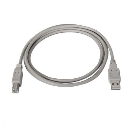 Cable USB 2.0 Impresora Nanocable 10.01.0103/ USB Tipo-B Macho - USB Macho/ 1.8m/ Beige